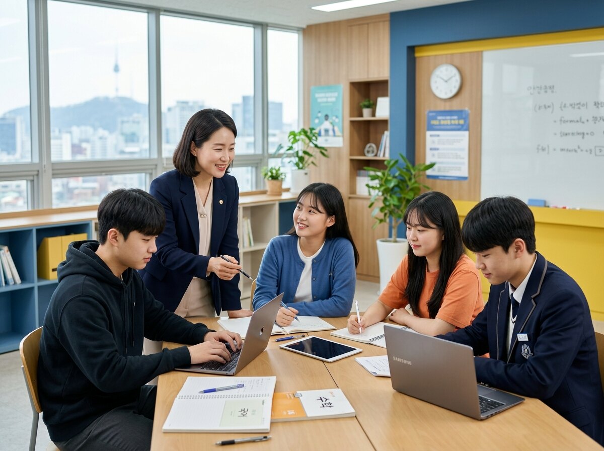 에듀플러스 학원 소수정예 수업 장면